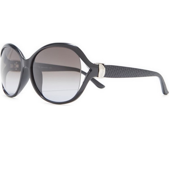???NEW Salvatore Ferragamo 61mm Round Black Sunglasses